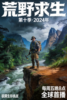 《荒野求生》第十季海报 - 2024年真人秀节目，极限生存挑战